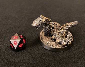 Clockwork Snake / Painted 28mm miniature for Dungeons and Dragons DnD / Metal Construct Robot Automaton
