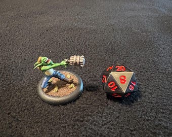 Burt Jebsen from Malifaux / Painted 32mm miniature for Dungeons and Dragons DnD / Goblin crazy gunfighter kamakazi
