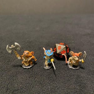 Mousling Barbarian, Musketeer, and Pirate by Reaper / Painted 32mm miniature for Dungeons and Dragons DnD / Fencer Fighter Swashbuckler