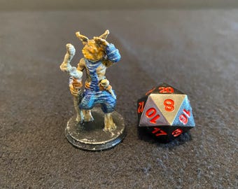 Tabaxi Monk Master / Painted 32mm Miniature for Dungeons and Dragons DnD / Blue Robes Cobalt Soul Catfolk Commoners by EC3D