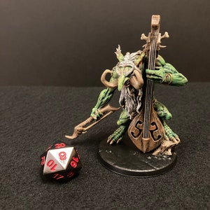 Zukki the Cellist Troll by Artisan Guild / painted scale miniature for Dungeons & Dragons DnD / bard musician npc monster