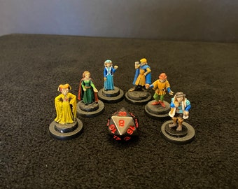 Nobles Miscellaneous / Painted 28mm miniature for Dungeons and Dragons DnD / Nobility Merchants Royal Courtiers