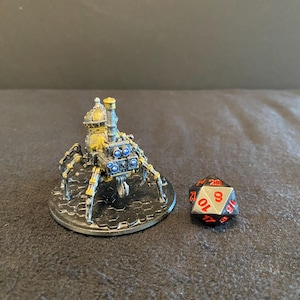Steam Powered Spider by Medusa / Painted 32mm miniature for Dungeons and Dragons DnD / Robot Automaton Clockwork Arachnid Monster Construct