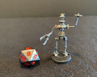Jeeves, Clockwork Robot by Reaper / Painted 32mm miniature for Dungeons and Dragons DnD / Robot Construct Warforged Ancient Aeor Automaton