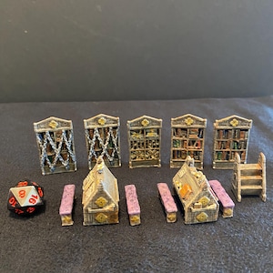 Mobiliario de scriptorium de Infinite Dimension Games / Terreno de dispersión en miniatura pintado de 28 mm para Dungeons and Dragons (D&D) / Escriba del monasterio