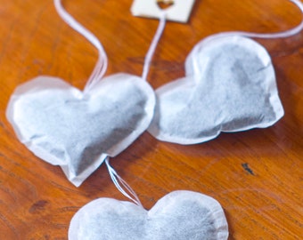 Heart Shaped Tea Bags, Handmade, Eco-Friendly, Biodegradable Wedding Favours