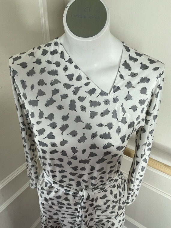 vintage HALSTON V Silky Poly Nylon Sheep Print No… - image 6