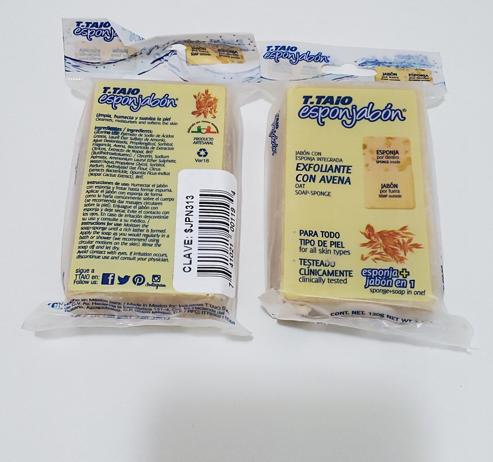 Esponjabon T.taio Oatmeal / Avena 2 Pcs Bundle 4.2 Oz Etsy