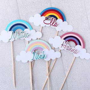 Personalized cake topper, rainbow, cake topper, cake topper - first name, cake decoration