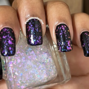 A shifting Violet Pink Blue Red Flake nail polish topper Nail Varnish 5ml and 10ml Bottles UK Indie Nail Brand Nail Polish Nail Art 2026 Fun