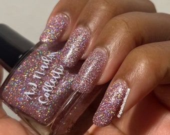 Pink Holographic Glitter Nagellack Lack 5ml und 10ml Flaschen Vegan Kosmetik UK Indie Brand Sparkly Maniküre Sommer Nagelfarben 2026