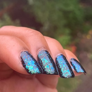 Blue Gold Green Chameleon Chrome Flakie Nail Polish Topper Nail Varnish 5ml and 10ml Bottles UK Indie Brand Fun Rare Find Autumn Vegan 2026