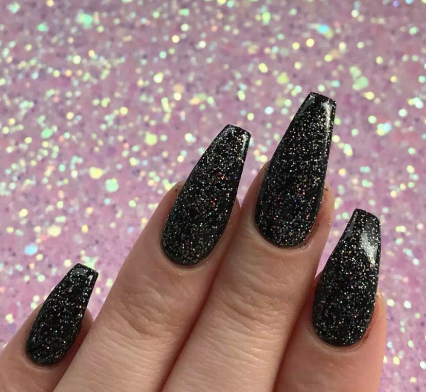 Hollywood Semi Sheer Black Glitter Nail Polish | Maniology