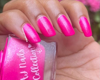 Smalto per unghie rosa neon e argento scintillante, flaconi da 5 ml e 10 ml, marchio indipendente UK, nail art, bellezza vegana, idee regalo per nail art, manicure glamour