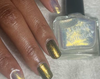Gold Gelb Schimmer Nagellack Lack Topper 5ml und 10ml Flaschen UK Indie Nail Brand Vegan Beauty Frühling Geschenkideen Maniküre 2026 Fun Art
