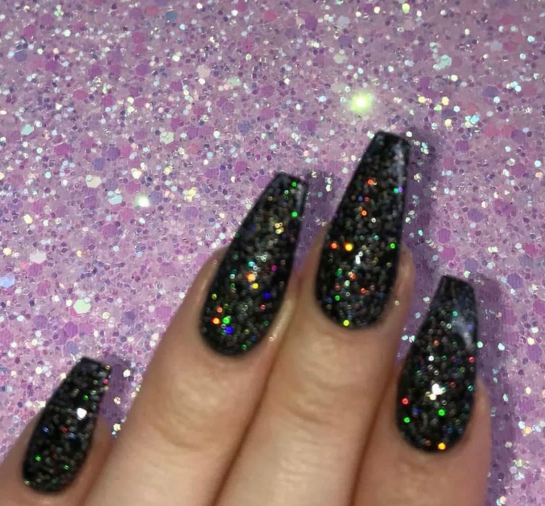 Farb-Gel 5ml schwarz mit Glitzer - Black Magic Gel - Magical-Nails