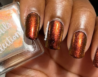 Smalto per unghie Red Orange Chrome Chameleon Topper da 5 ml e 10 ml Bottes UK Indie Nail Brand Idee regalo per nail art vegane Estate 2025 Glam