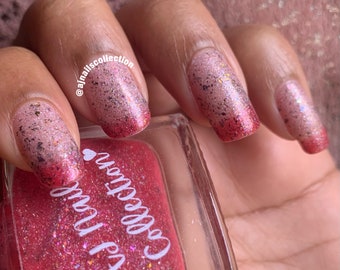 Esmalte de uñas térmico que cambia de color de rosa a blanco a incoloro. Botellas de 5 ml y 10 ml. Escamas holográficas con purpurina. Ideas para regalos en el Reino Unido.