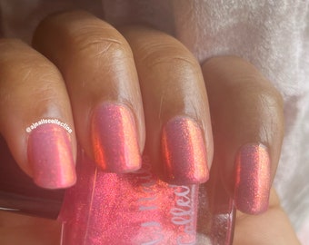 Pink Orange Schimmer Nagellack Lack 5ml und 10ml Flaschen Verschieben Nagellack UK Indie Nail Brand Geschenkideen Maniküre Vegan Sommer 2026