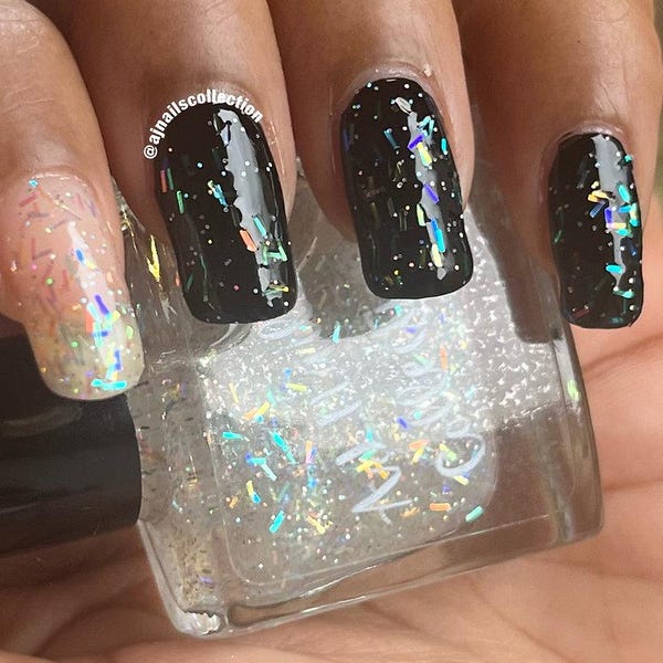 Flakie holographic glitter Slice Nail Polish Varnish Topper 5ml and 10ml Bottles UK Indie Nail Brand Vegan Beauty Products Gift Ideas Summer
