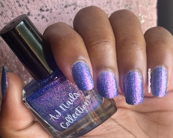 Lila Blau Rosa Flakie Schimmer Nagellack Lack mit holographischem Glitter 5ml und 10ml Flaschen UK Indie Nail Brand Summer Nail Colors