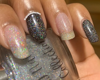 Silber Holographic Glitter Nagellack Topper Indie Nagel Marke 5ml und 10ml Flaschen Maniküre Nail Art UK 2026 Geschenkideen Valentinstag