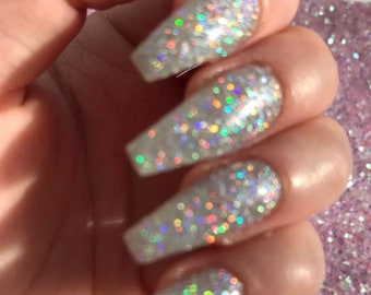 Silber Holographic Glitter Nagellack Lack 5ml und 10ml Flaschen UK Indie Nail Brand Beliebte Maniküre Nail Art Geschenkideen 2026 Valentines