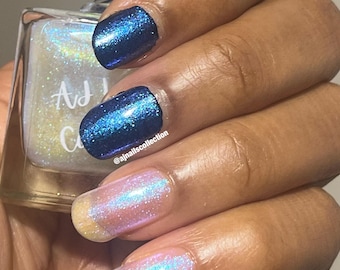 Blue Purple Aurora Shimmer Nail Polish Varnish Topper 5ml and 10ml Bottles UK Indie Nail Brand Vegan Beauty Gift Ideas Manicure Summer 2026