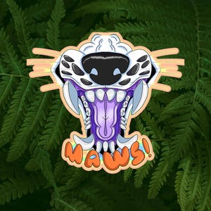 Maws! Furry, fursona, OC, paper sticker, made to order