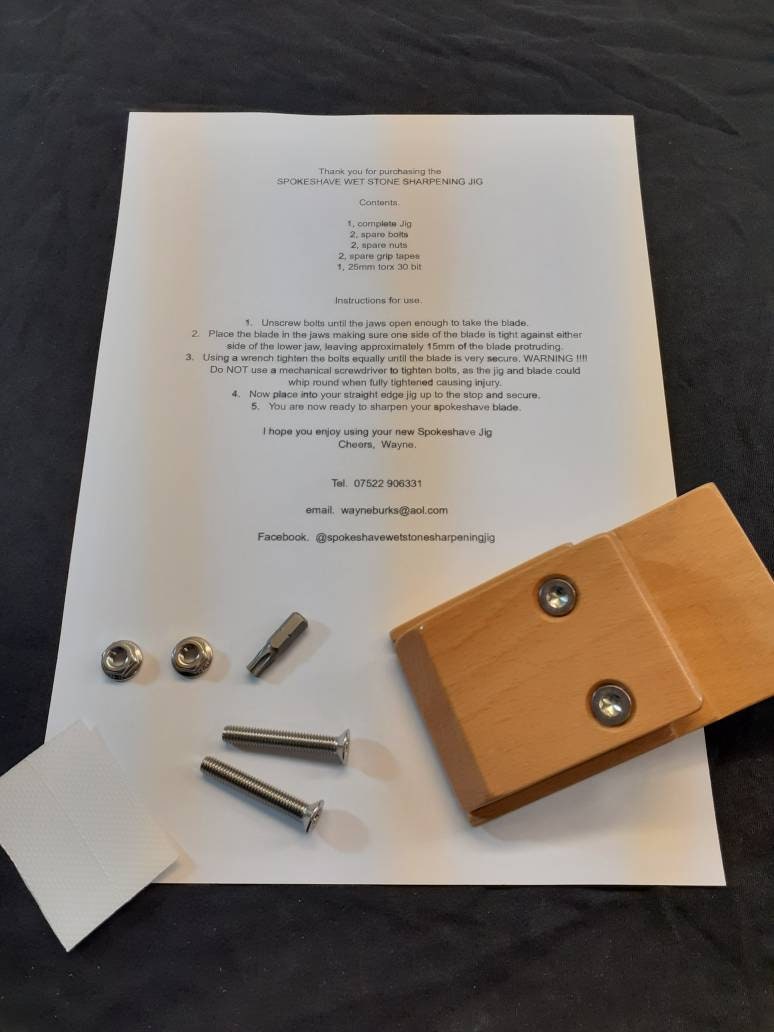 SPOKESHAVE WET STONE Sharpening Jig Etsy UK