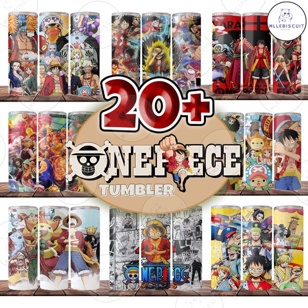 20+ One Piece Tumbler Bundle, Anime Tumbler 20oz Skinny Sublimation, One Piece Bundle Digital Design, PNG Instant Download