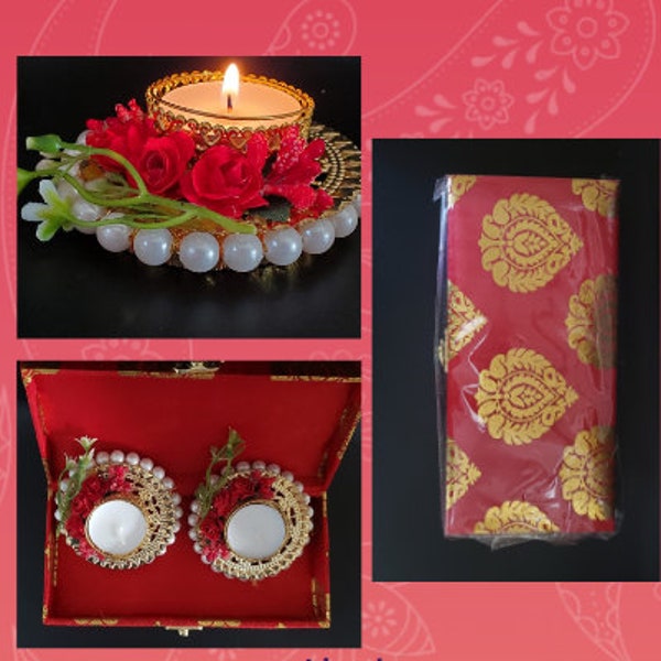 Beautiful handcrafted Set of Tealight candle holders with a beautiful keepsake box/Christmas/Christmas Gift/Gifts under 20