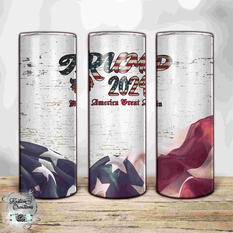 Trump 2024 Tumbler Stainless Steel Skinny Tumbler Glitter Etsy