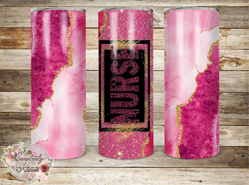 Download Pink Geode Glitter Nurse Sublimation Skinny Tumbler | Etsy
