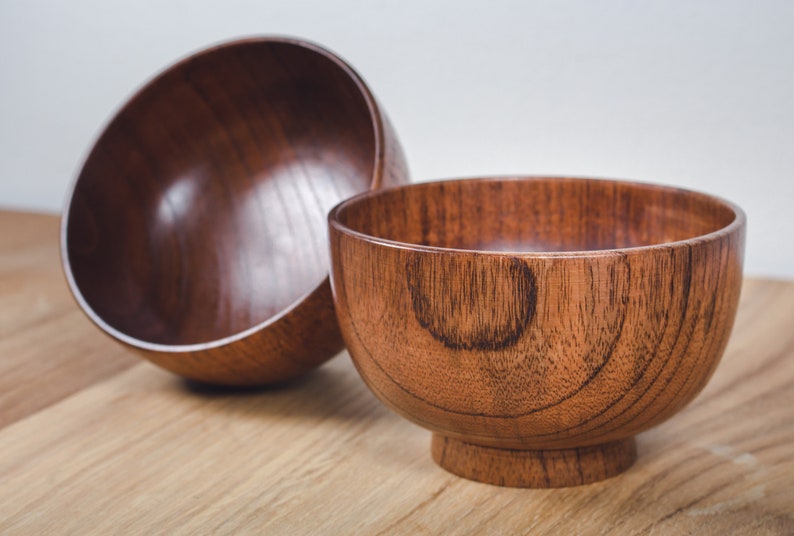 2er-Set handgefertigte Holzschüssel aus Jujube Paar (2 Stück)