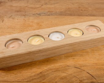 German oak tea light holder