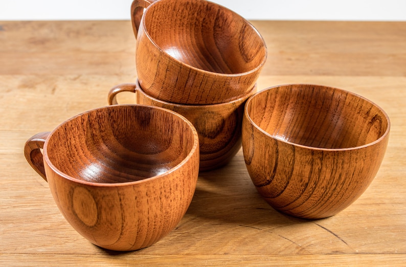 Set of 2 handmade coffee cups made from jujube wood image 5