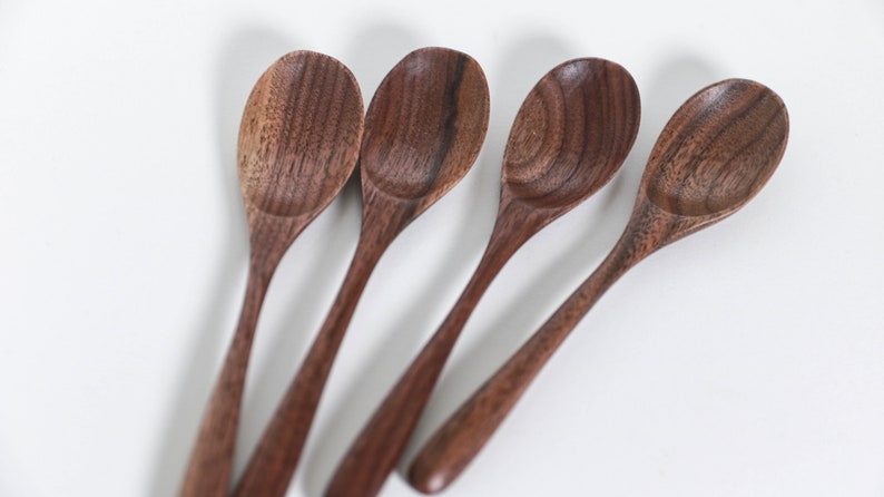 4 elegant wooden spoons made of walnut image 5