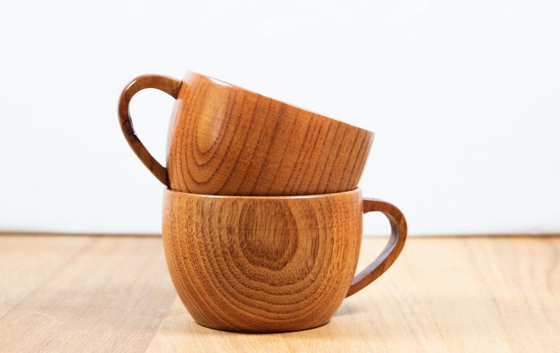 Set of 2 handmade coffee cups made from jujube wood Paar (2 Stück)