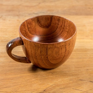 Set of 2 handmade coffee cups made from jujube wood image 2