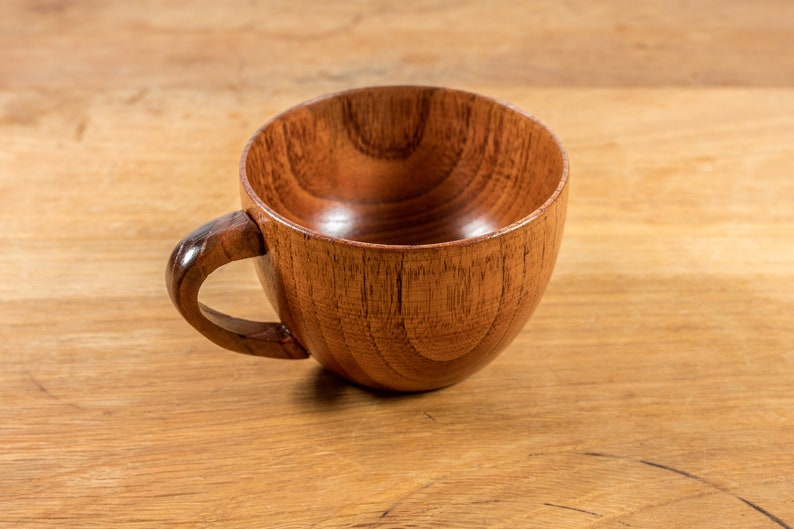 Set of 2 handmade coffee cups made from jujube wood image 2
