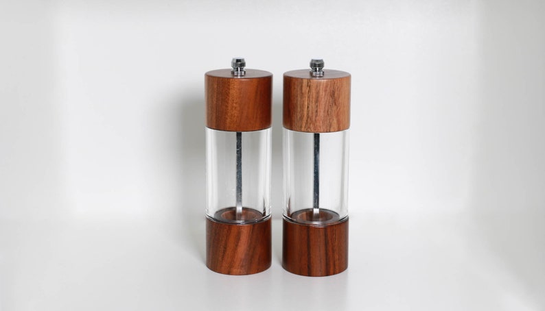 Set of 2 salt and pepper mills made of acacia wood klein + klein