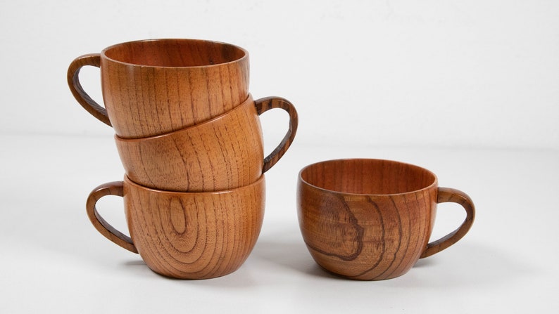 Set of 2 handmade coffee cups made from jujube wood image 9