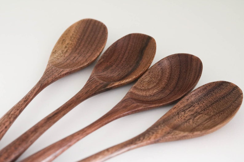 4 elegant wooden spoons made of walnut image 4