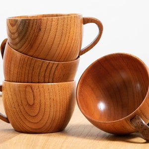 Set of 2 handmade coffee cups made from jujube wood Quartett (4 Stück)