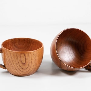 Set of 2 handmade coffee cups made from jujube wood image 8