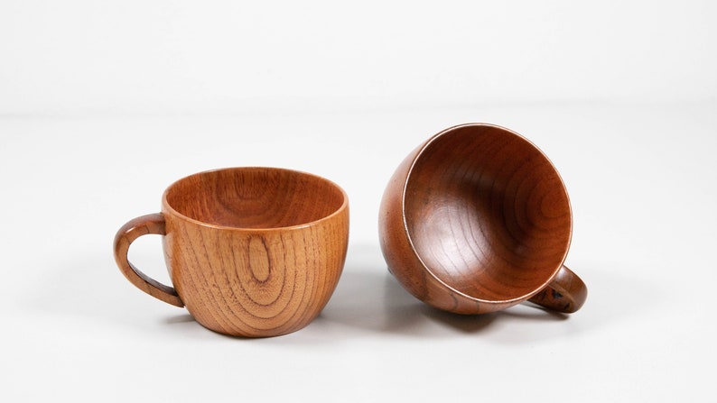 Set of 2 handmade coffee cups made from jujube wood image 8