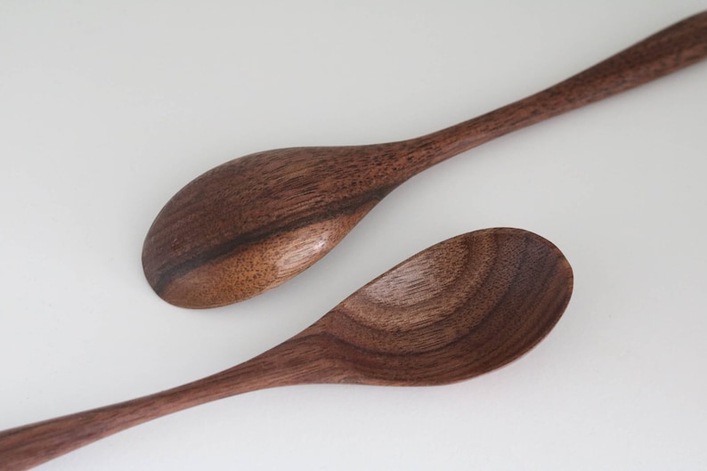 4 elegant wooden spoons made of walnut image 3