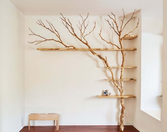 Scaffali galleggianti per rami di alberi Decorazioni per scaffali in legno massello mensole angolari personalizzate decorazioni per la casa
