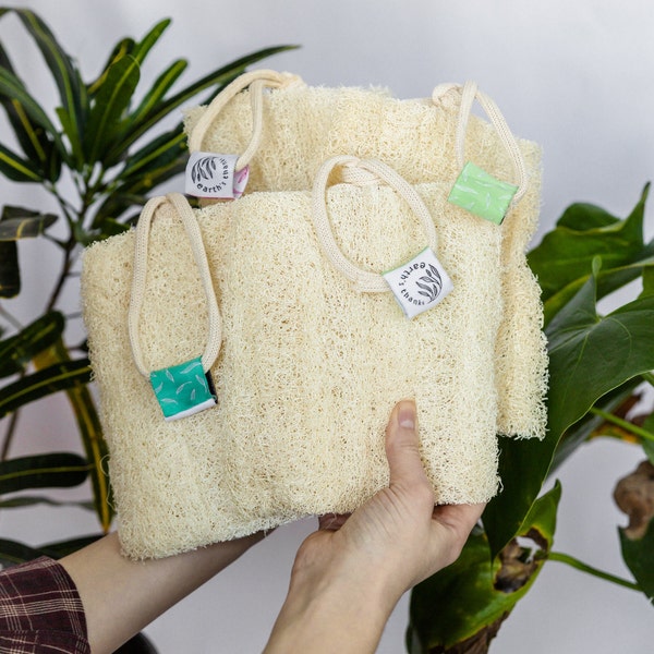 Natuurlijke Egyptische loofah (4 stuks) Zero waste lufa Milieuvriendelijke spons exfoliërende scrubspons lichaamsspons afwasspons natuurlijk